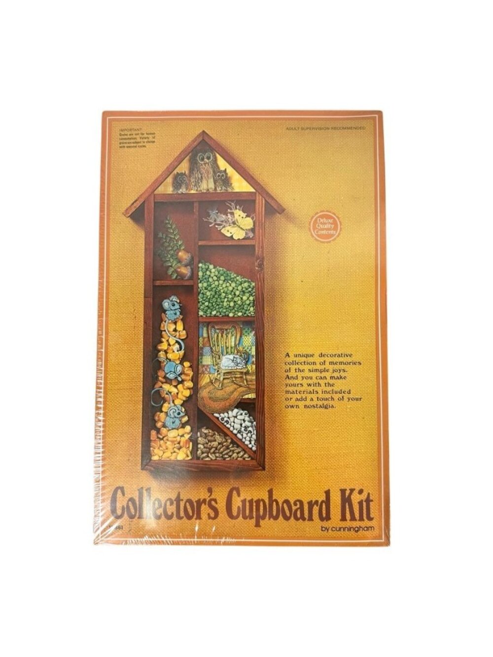 VTG Wood Wall Display Case House Trinket Shelf Glass Collector Cupboard Kit NEW